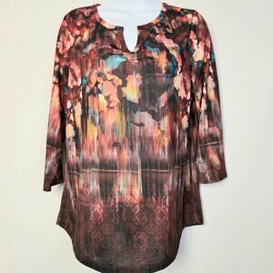 Christopher & Banks Abstract Print Tunic Top Women’s M